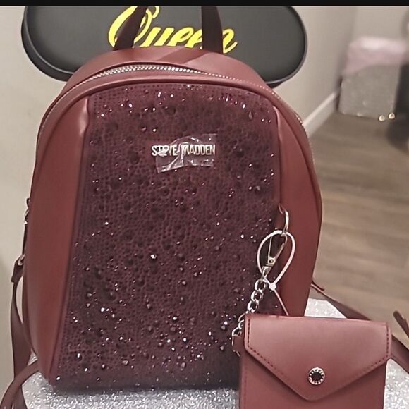 Steve Madden BGemma Rhinestone Backpack- Wine main image 5